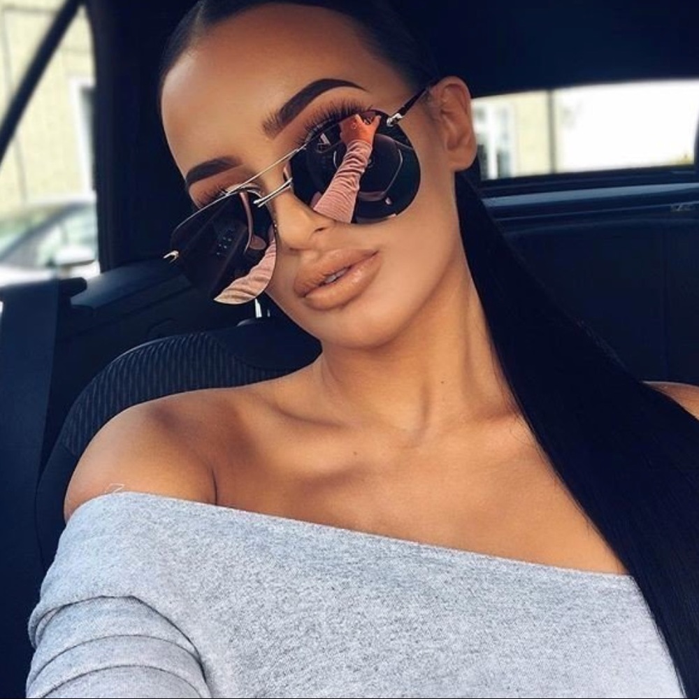 QUAY Playa Rose Gold Pink Aviator Sunglasses
